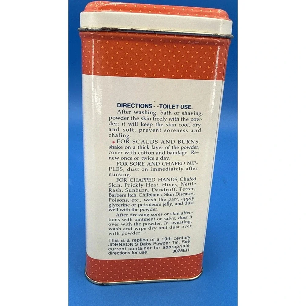 Vintage Johnson's Antiseptic Baby Powder Tin with Lid 100th Anniversary Empty